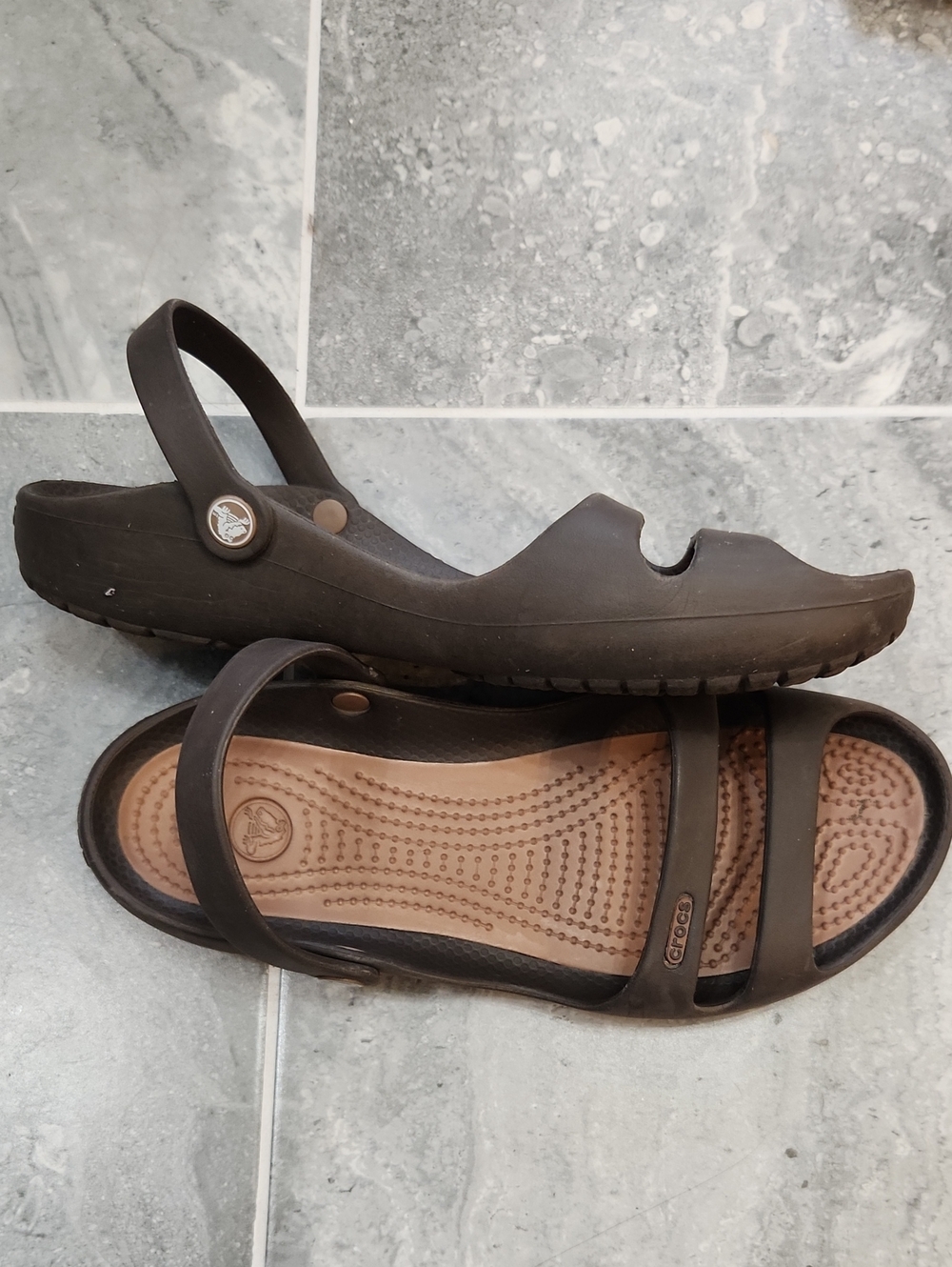 CROCS Brown Comfort Sandals Size 9